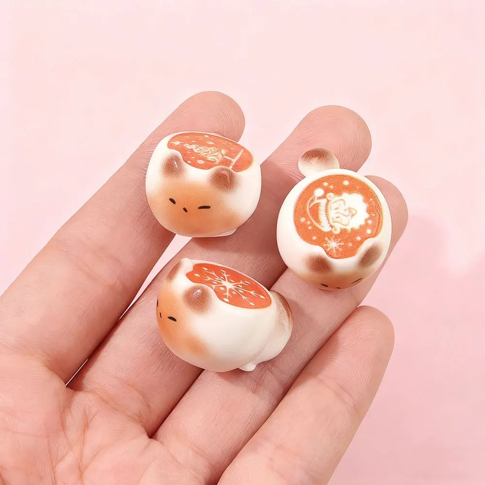 1/2/5pcs Resin Cat Coffee Cup Shaped Non Porous Beads, DIY Jewelry Accessories, Christmas, Valentine's Day, Thanksgiving Gifts