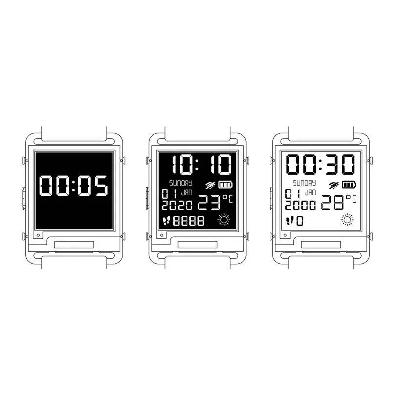 V2.0 ESP32 Watch WIFI Bluetooth-Compatible Programmable Watch E-Paper Watch V2.0 E-INK WATCH BASED on ESP32