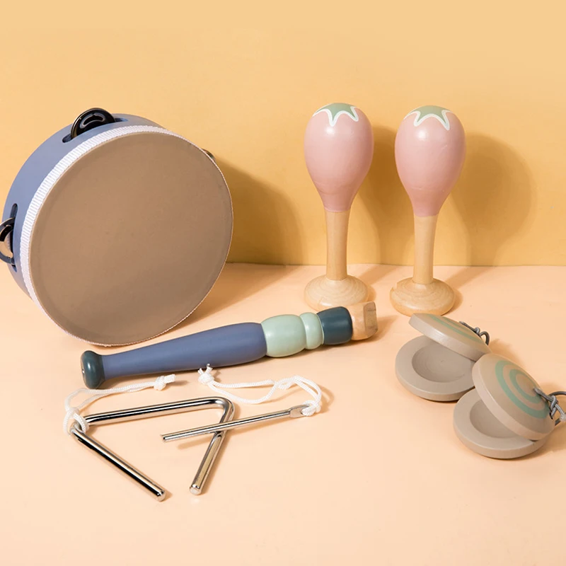 子供用木製楽器セットおもちゃ モンテッソーリ感覚玩具 サンドドラム ハンマー楽器 打楽器 就学前教育玩具