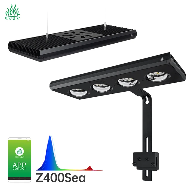 week aqua z400 pro アプリコントロール WEEK AQUA Z Series Pro Z400 LED Aquarium Light - 135W RGB+UV