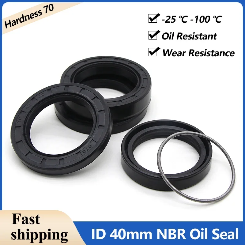 

ID 40mm NBR Oil Seal TC-40*50/52/55/56/58/60/62/64/65/68/70/72/75/80/85/90*5/7/8/10/12mm Nitrile Rubber Shaft Double Lip Gaskets