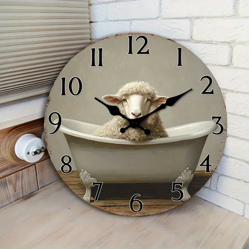 Wall Clock Silent - 1 szt. Cichy zegar ścienny, drewniany,