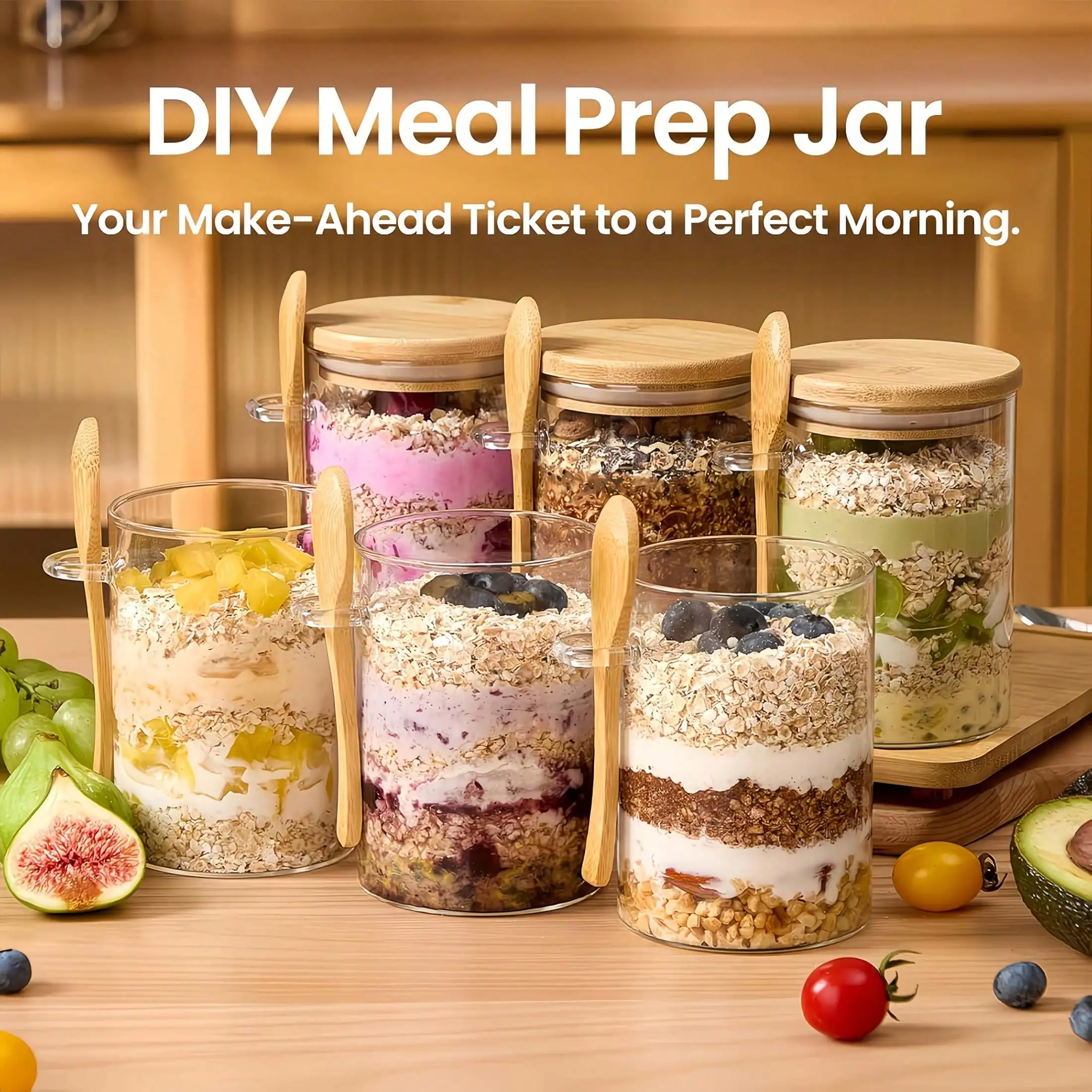4 Piece Airtight Glass Storage Jar Set