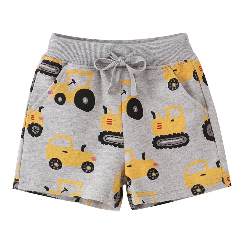 Little maven Shorts for Baby Boys Kids Clothes 2024 Summer Cotton Trousers Children\'s Clothing Cartoon Excavator Short Pants