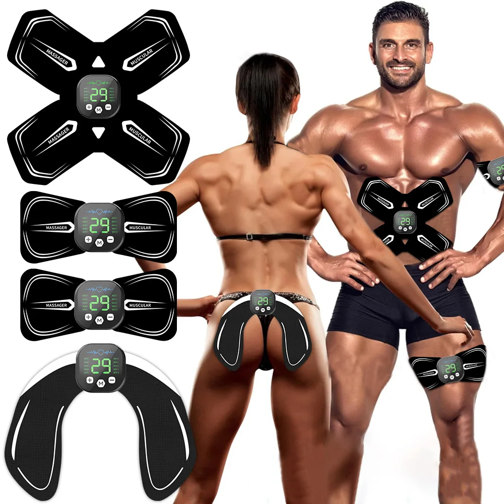 

Умный EMS стимулятор мышц, электрический фитнес-тренажер для брюшного пресса, ABS, наклейки на руки, шею, массажер для тела, фитнес, коррекция для похудения