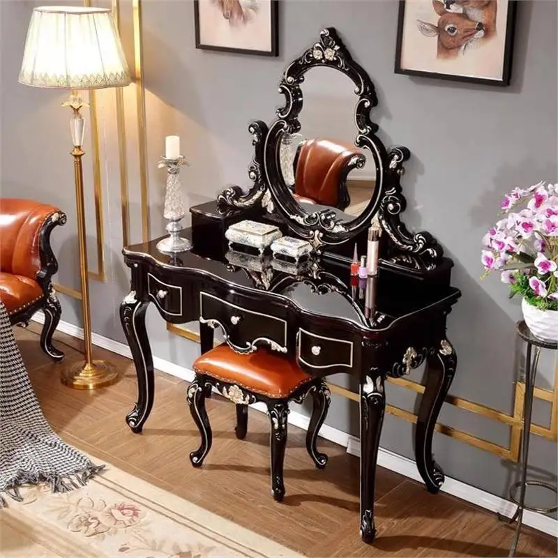 

Европейский комод, туалетный столик с зеркалом, табурет