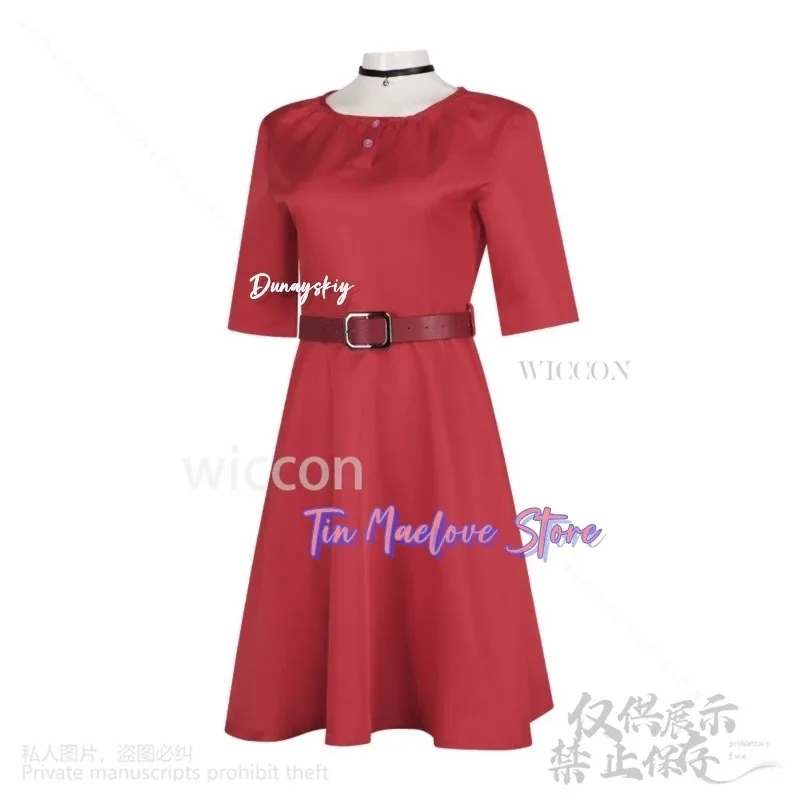 

a7d@New Anime WITCH WATCH Cosplay Wakatsuki Nico Costume Red Dress Belt Neck Kawaii Cute Jirai Kei Girls Japanese Lolita Customi