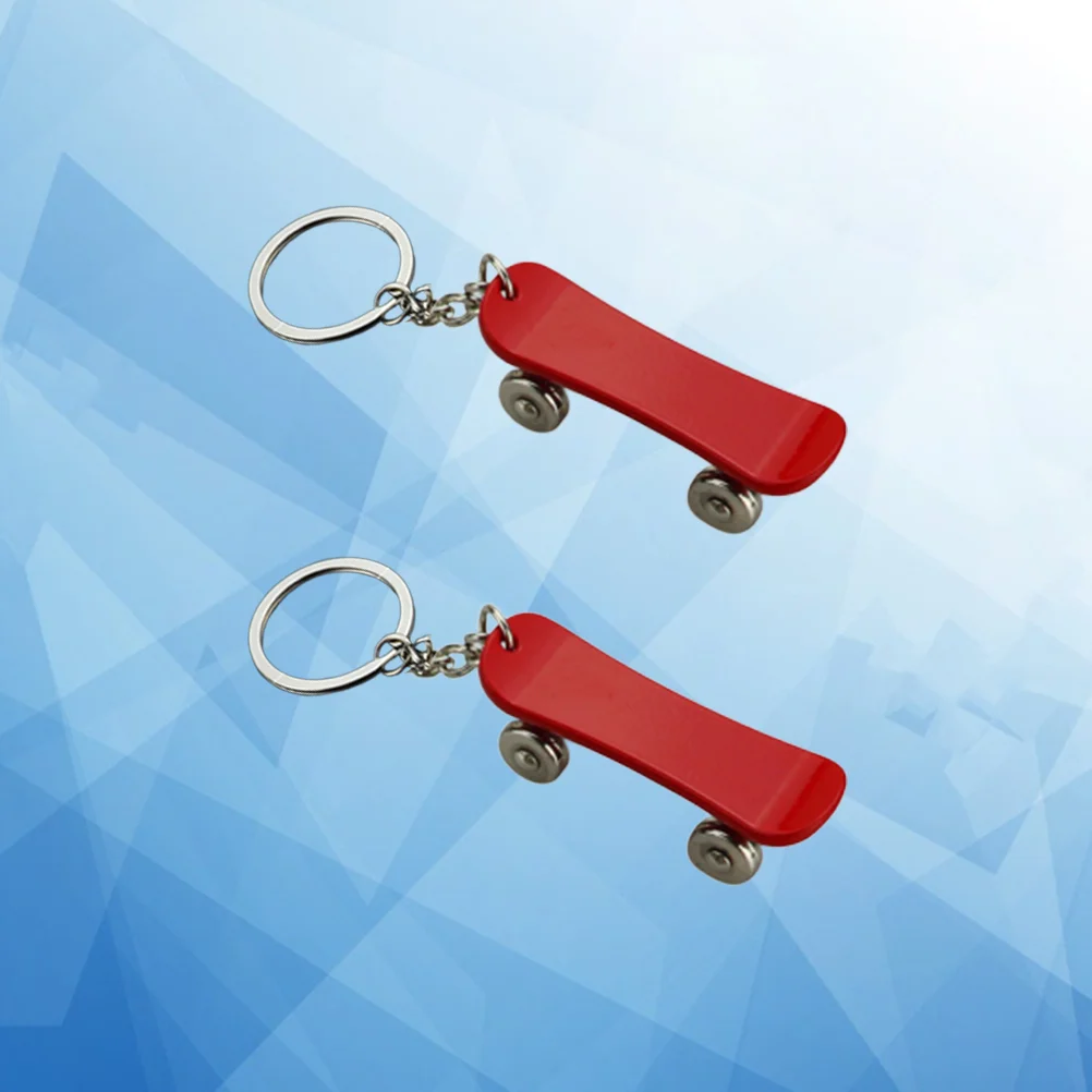 2 Pcs Cool Skateboard Car Hanging Accessories for Women Keys Keychain Metal Keychains