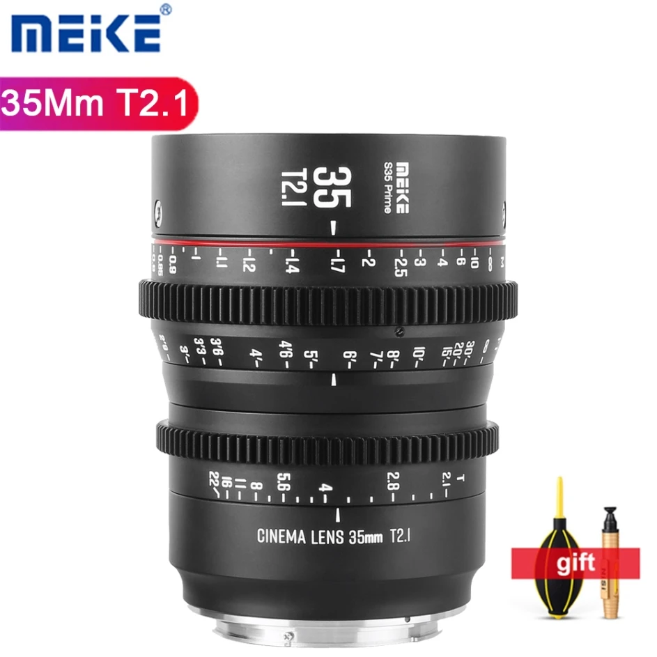 Meike Prime 35mm T2.1 S35 Super 35 Cine Lens Frame Cinema Camera Systems for Canon Cameras PL/ EF-Mount BMD6K Canon ARRIALEXA