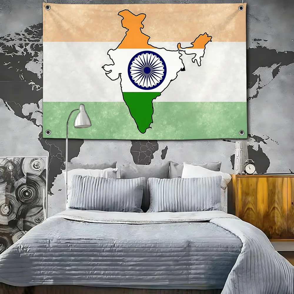 1pc Room Decoration Interior Flags for Bedrooms Garage Flags of Indian Tricolour to Hang Flag Outdoor Decorations Home Garden