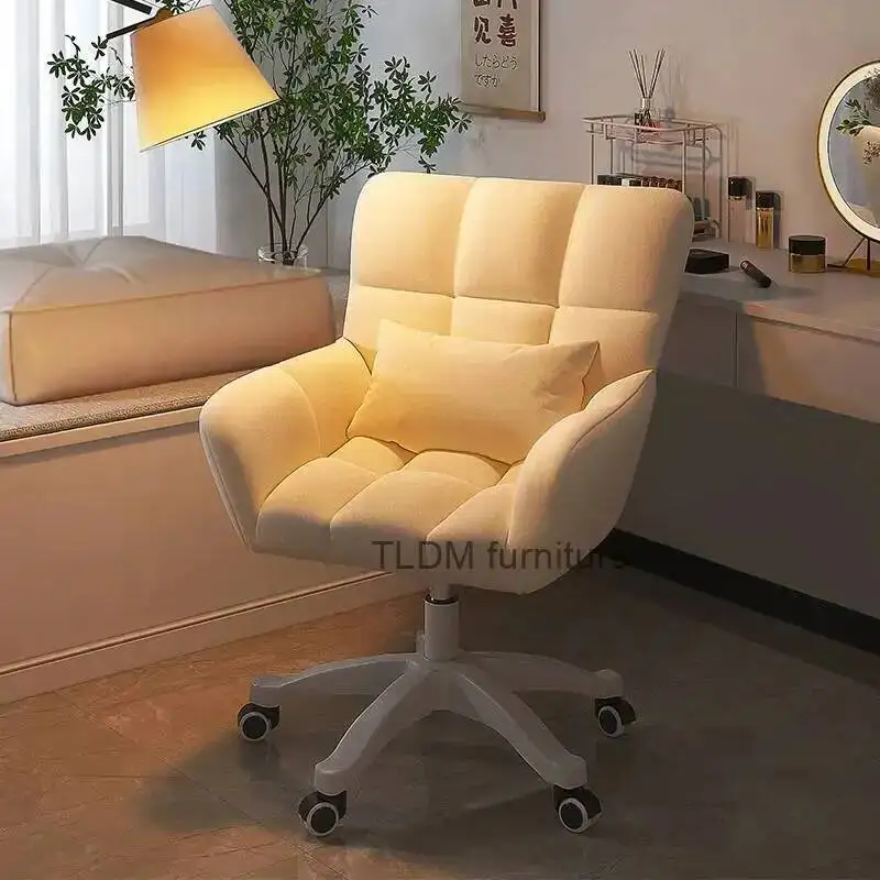 

Luxury Chair Office Wheels Gaming Glides Back Girls Office Chair Study Comfy Home Sillas De Oficina Furniture Decoration