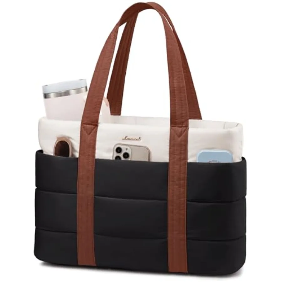 

Tote Bag for Women Large Puffer Work Tote Laptop Bag Lightweight Travel Tote Bag with Zipper Gifts for Women