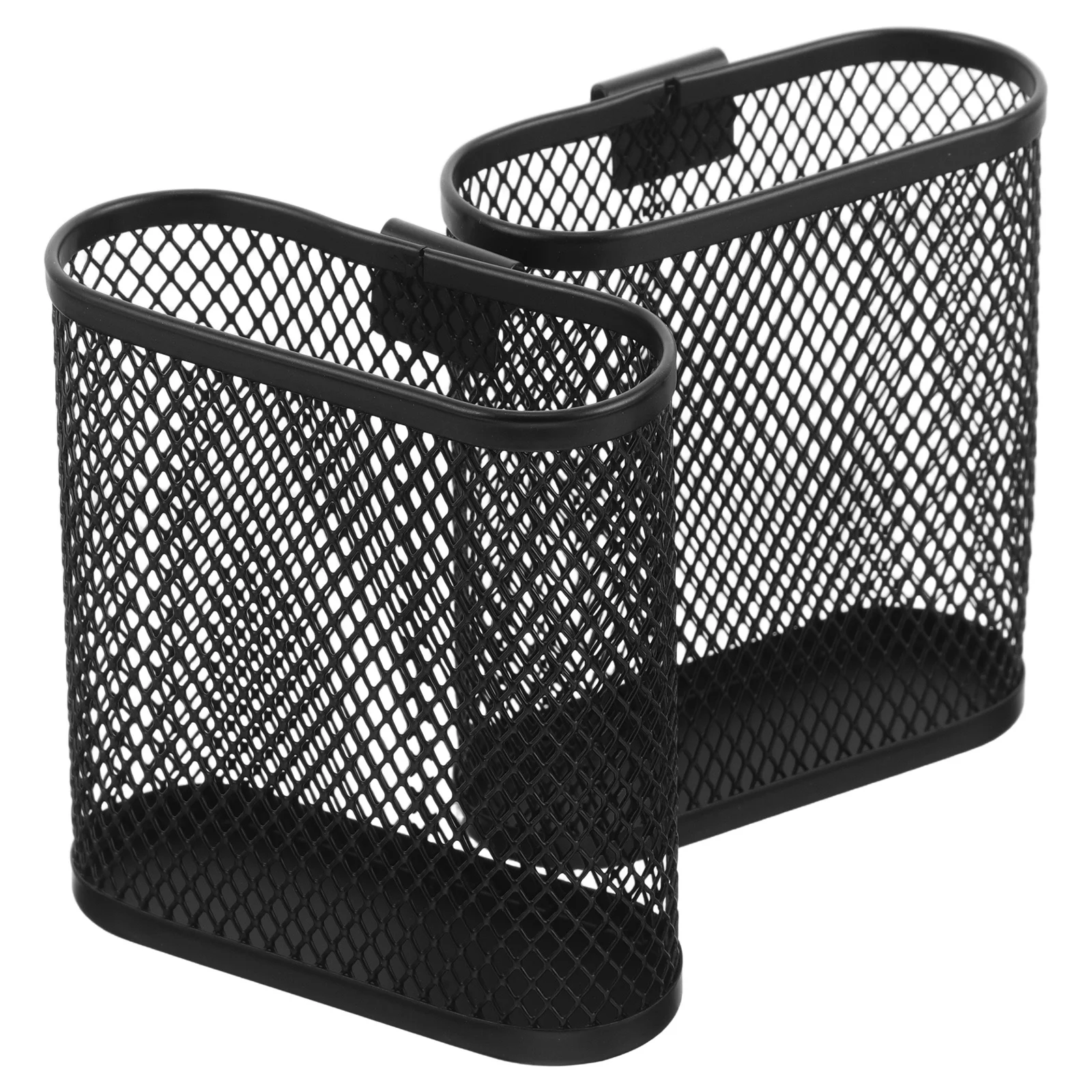 

2Pcs Office Desk Organizer Metal Pen Holder Storage Rack for Stationery Mesh Pencil Cup Hanging Side Mount Modern Desktop