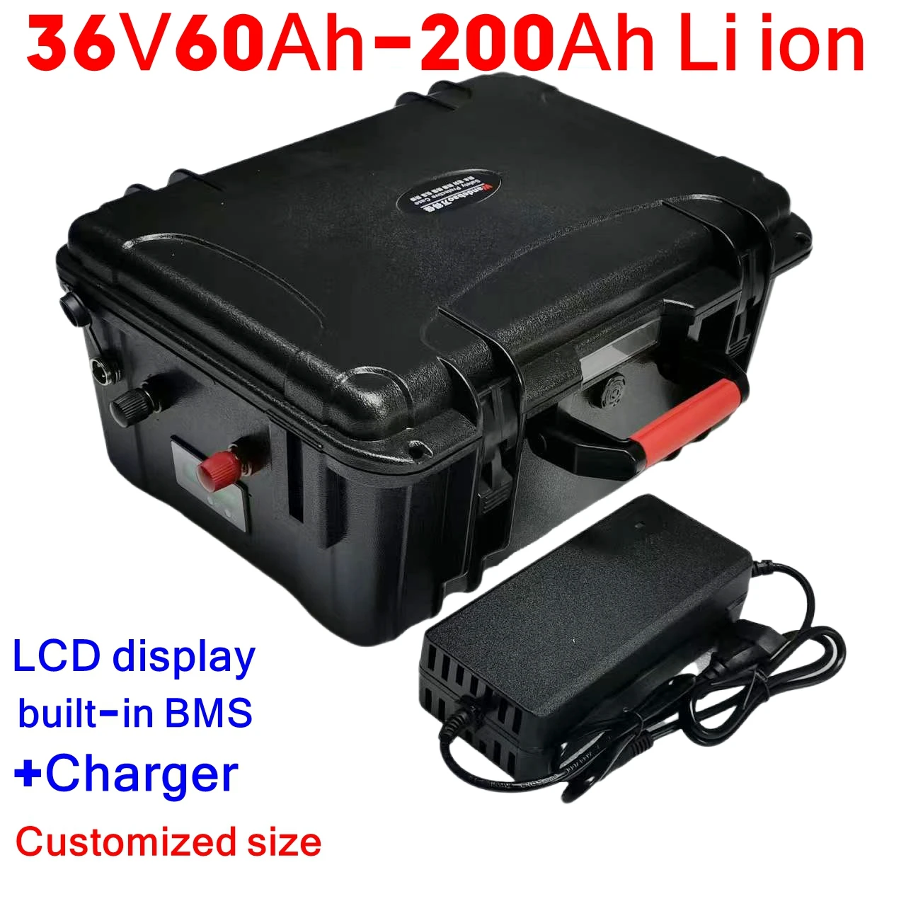 Batterie lithium-ion 36V, 60/80/100/110/120/130/150/200 Ah, avec chargeur, pour moteur de pêche à la traîne, hélice, bateau de p