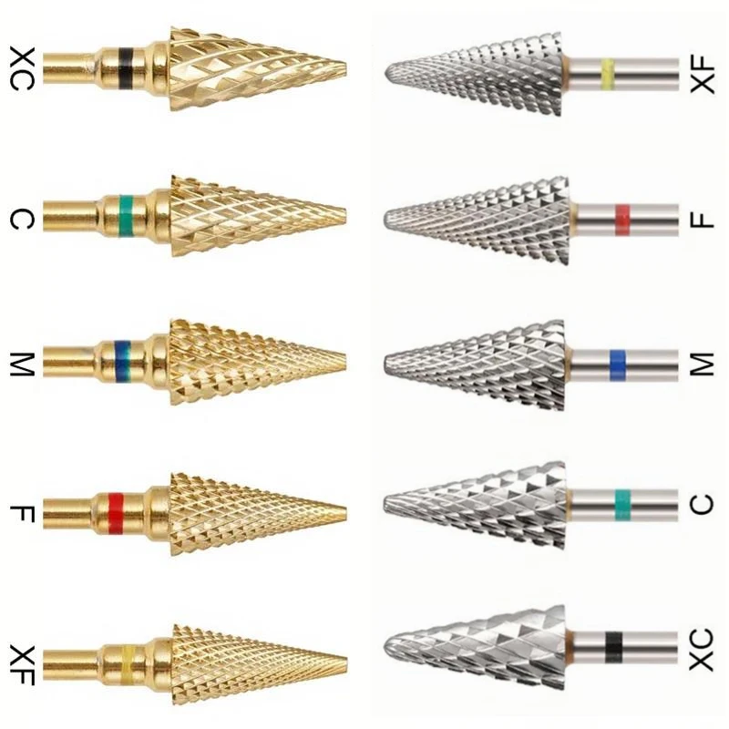 1/2 قطعة مسمار الذهب كربيد مسمار مثقاب الخشب مدبب قاطعة المطحنة ل مانيكير إزالة هلام الاكريليك أداة مسمار الحفر اكسسوارات