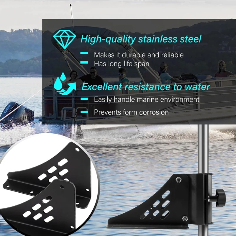 Universal Trolling Motor Deck Mount Replacement for Newport Vessels Pontoon Bracket for Shafts Between 1.15\