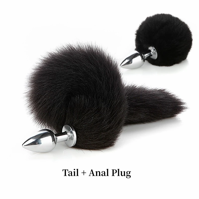 BDSM Faux Fox Tail Anal Plug with Removable Smooth Butt Plug for Men Women Role-playing Adult Games Sex Toys