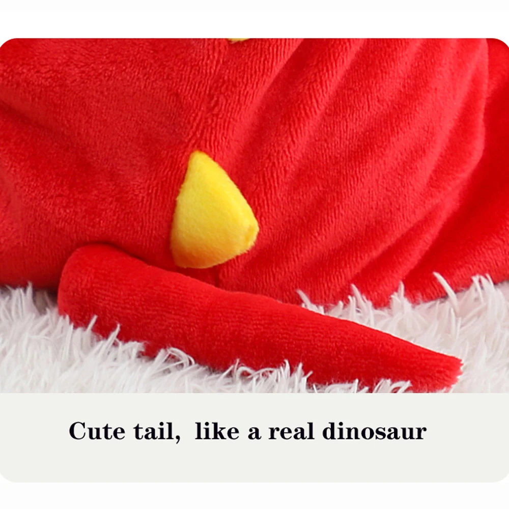 Adorable Boys Hooded Dinosaur Flannel Pyjamas Kigurumi Animal Pajamas for Girls Cozy Warm Full-Zip Jumpsuit Romper for Winter