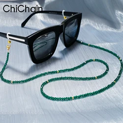 Eyeglass Chain Necklace for Women- Acrylic Beaded Sunglass Eyewear Lanyard Around on The Neck Handmade Crystal Green Beaded