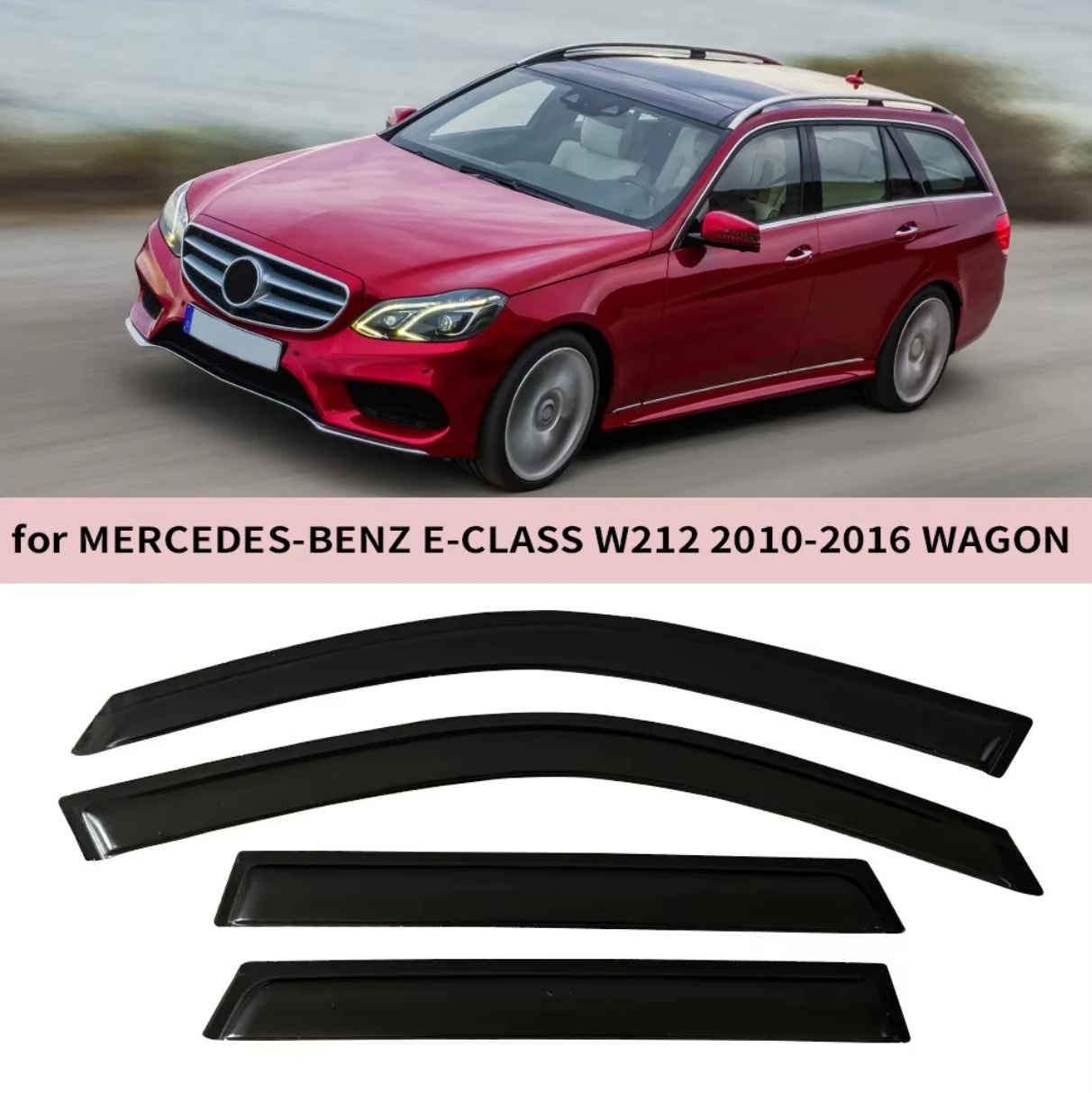 

Оконный козырек для MERCEDES-BENZ E-CLASS W212 Wagon 2010 2011 2012 2013 2014 2015 2016, ветровые дефлекторы, защита от дождя, дверной козырек, вентиляционное отверстие