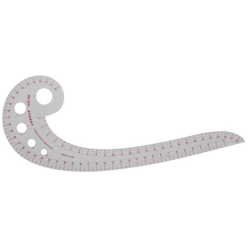 SOSW-11.8 "Longo Vírgula Em Forma De Plástico Transparente Francês Curve Régua SplIne