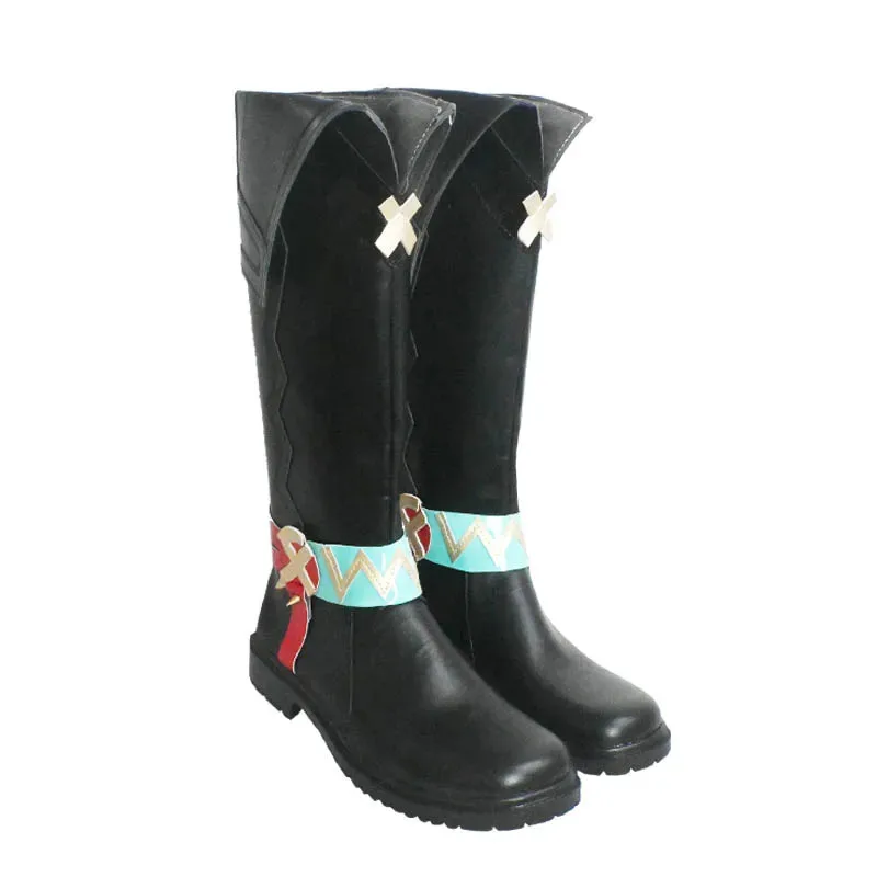 LQGenshin تأثير Ifa تأثيري أحذية الأحذية بولي Leather الجلود لعبة التمهيد للنساء الرجال هالوين كرنفال دور اللعب حفلة تأثيري حلي