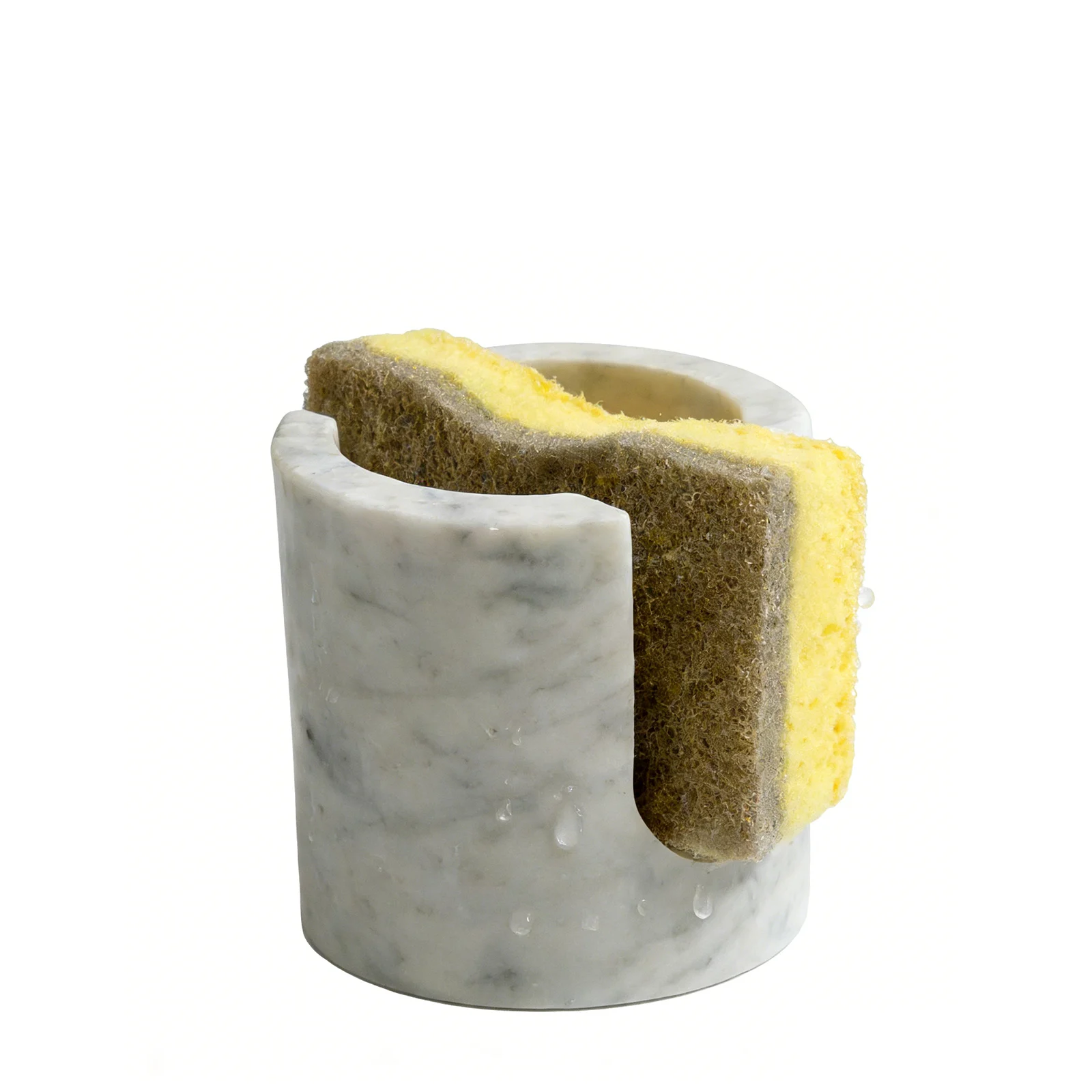 Natural Marble Kitchen Tool - Dish Sponge & Soap Holder, Kitchen Sink Countertop Organizer,Multi-Functional Storage for Bathroom