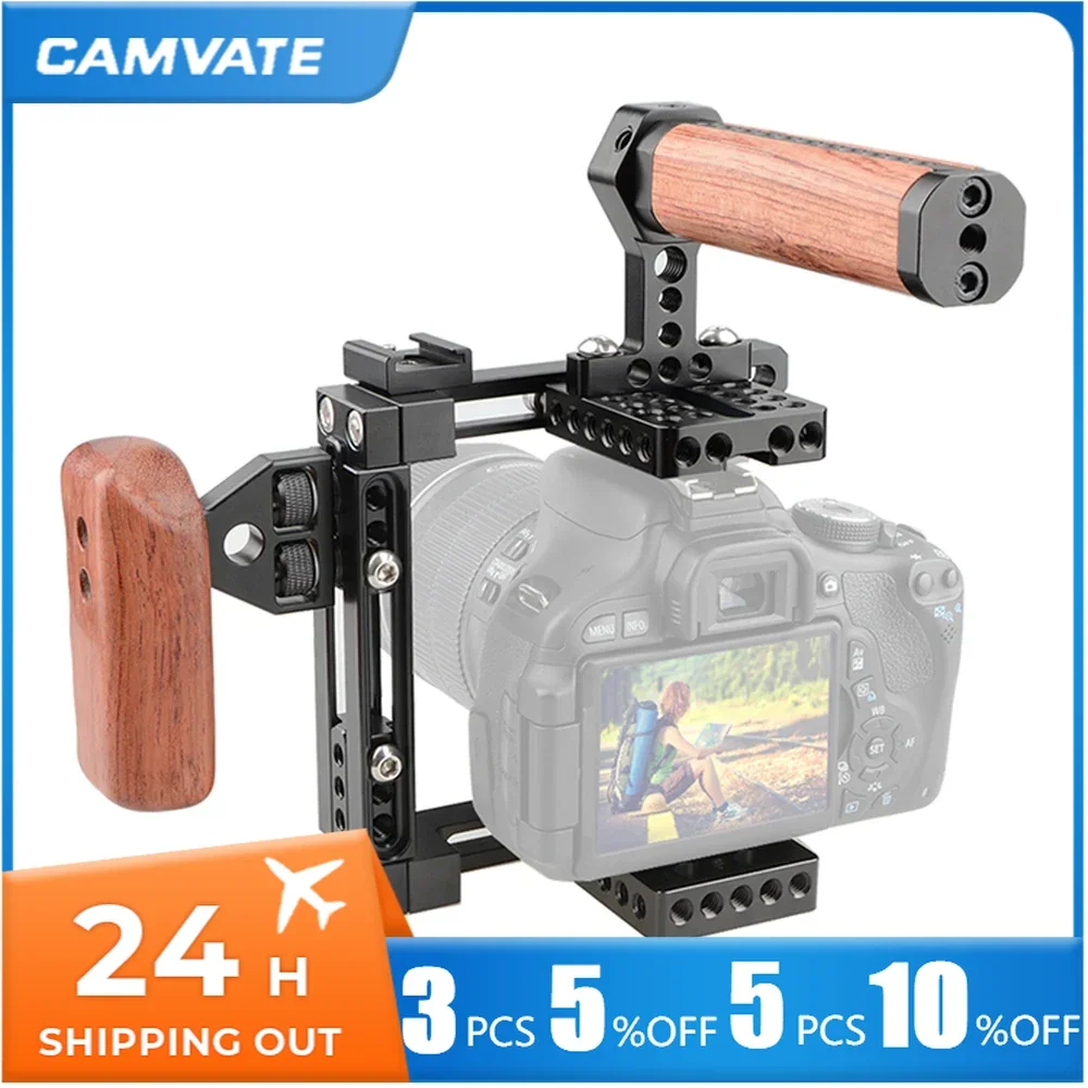 CAMVATE Camera Cage For Canon 60D,80D,5D MarkIII,5D MarkIII,7D ,5DS,5DSR,50D,40D,EOS 30D,6D,Nikon D7100,DF,D7200,D300S,D610,A99