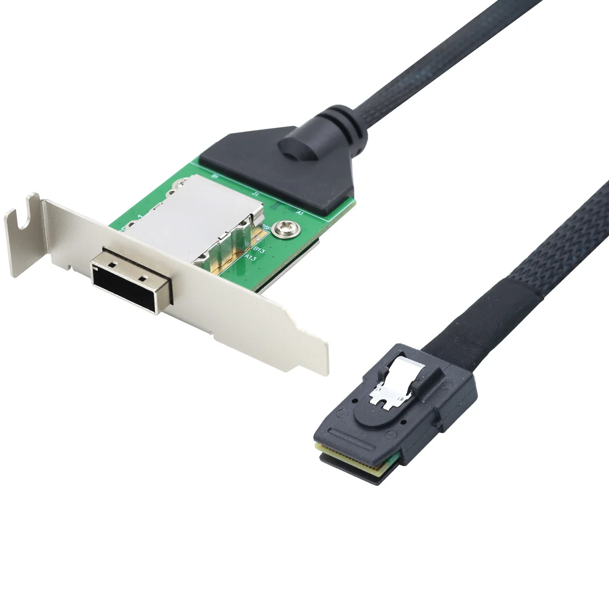 

JavicTech Mini SAS SFF-8087 36Pin Host to SFF-8088 26Pin External Extension Data Cable PCBA with Low Profile Bracket