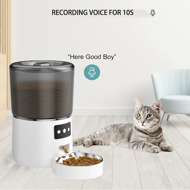 

4L Automatic Cat Feeder With WIFI Cat Food Dispenser Pet Smart Voice Recorder Remote Control Auto Feeder For Cat Dog