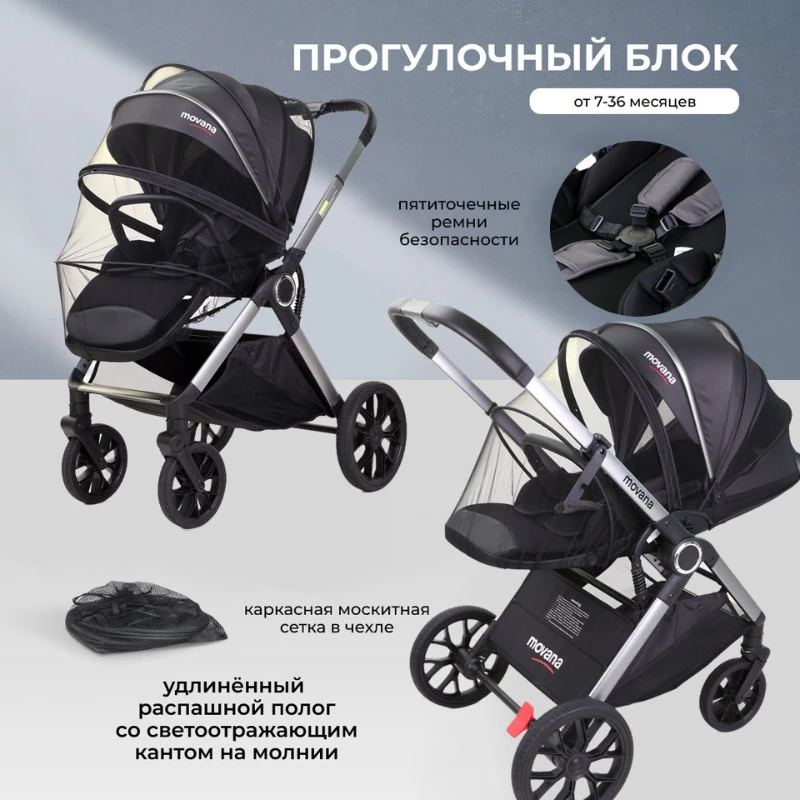 Kereta Dorong Bayi Multifungsi dengan Kursi Tidur yang Dapat Diatur, Bisa Duduk atau Berbaring, Dilengkapi Pelindung Tulang Belakang