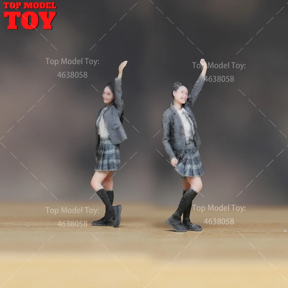 1/64 1/87 1/43 1/24 1/18 Scale Cute Girl Wearing JK Uniform 3D Print Female Scene Props Figures Model For Cars Vehicles Toy