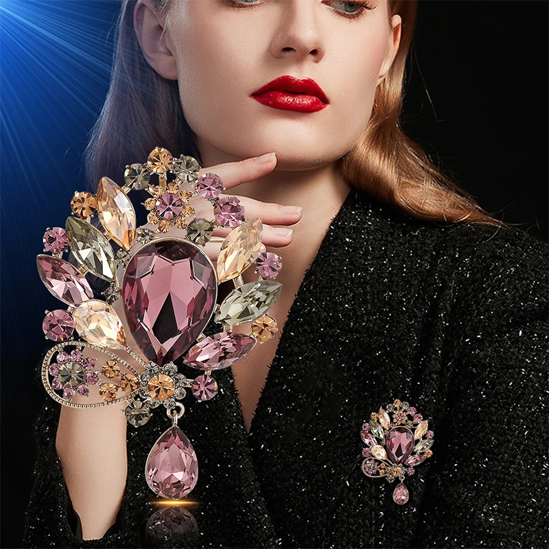 🎊Fashion Retro Teardrop Brooch Bridal Brooch Party Banquet Wedding Pin Jewelry