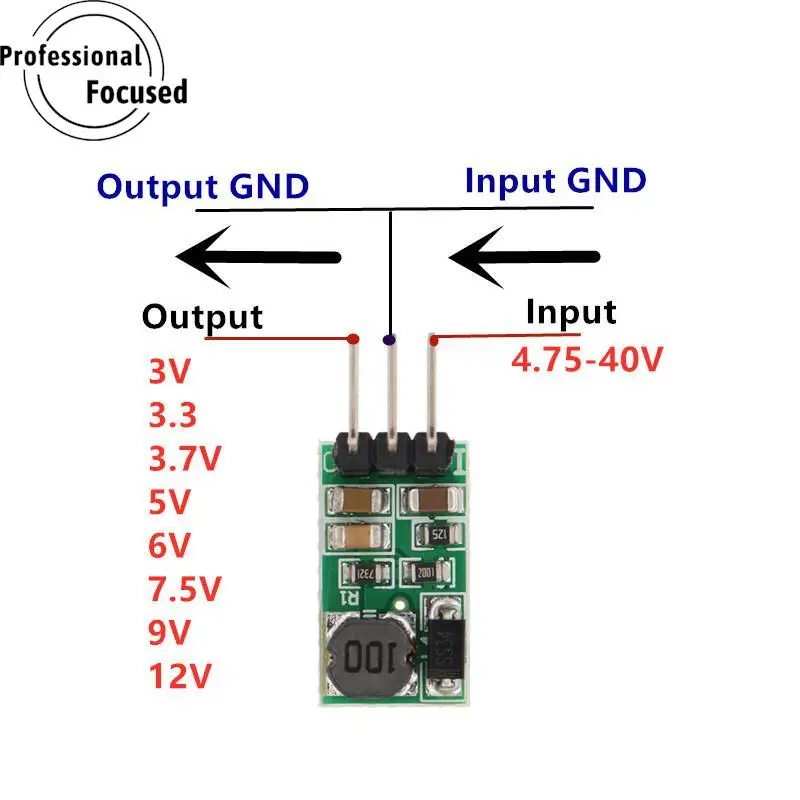 SAMIROB DD4012SA 1A DC 5-40V to 3V 3.3V 3.7V 5V 6V 7.5V 9V 12V Regulator DC-DC Step-Down Buck Converter Module Board