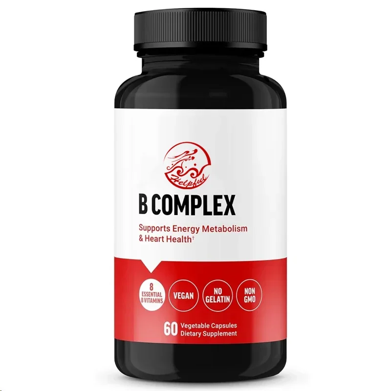 Vitamin B Complex Supports Health, Containing Vitamins B1, B2, B3, B12, Etc., Vegetarian, Non GMO, 60 Capsules of Vegetables