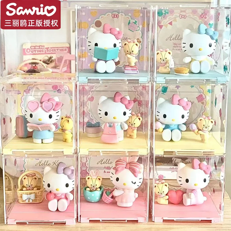 Autêntico hellokitty querida playmate série caixa cega micro caixa artesanal boneca decoração menina presente de aniversário