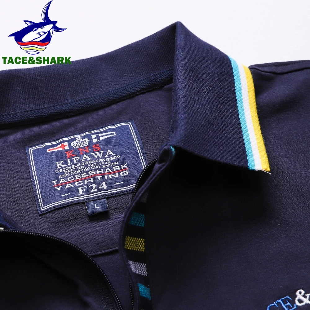 TACE&SHARK New Arrival 2024 Solid Color Fashion Luxury Polo Shirt Summer Brand Shark Camisa Masculina Mens Polo Homme