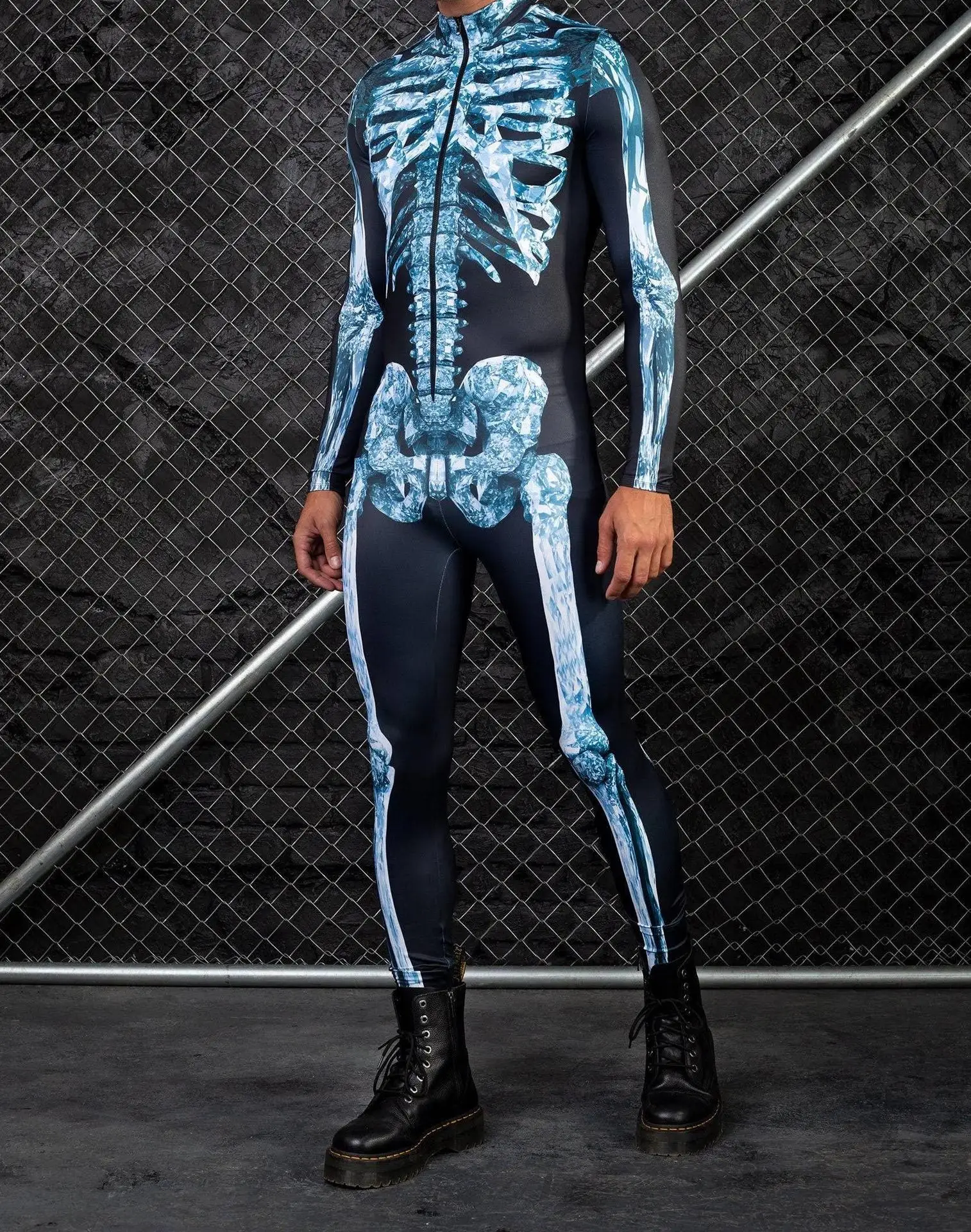 Halloween Herren Sexy Schlangenleder-Optik Cosplay Jumpsuit Tier-Bodysuit Festival Zentai-Anzug Themenparty Catsuits Rave-Outfits Neu – Detail 12