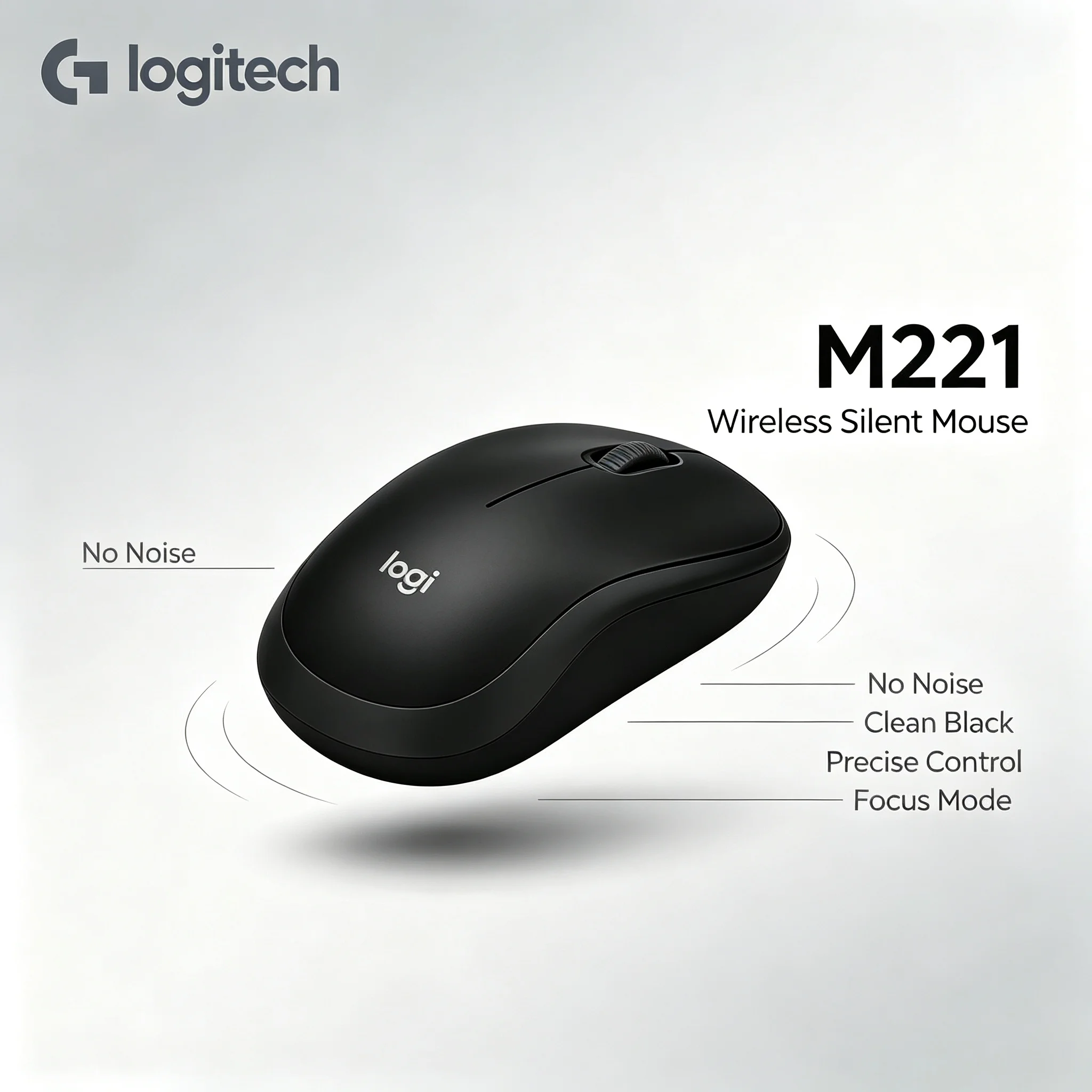 Logitech M221 Cross‑Platform Wireless Silent Mouse 1000 DPI Optical Mice For PC Macbook Chromebook Notebook