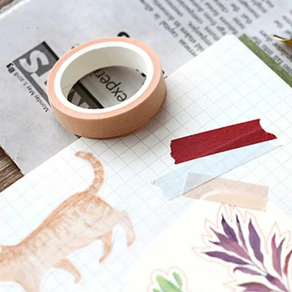 

5 PCS Kawaii Scrapbook Supplies Washi Paper Tape Journaling Photo Album Textured Decoration Travel