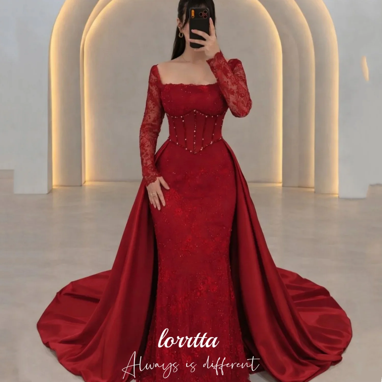 Lorrtta Maßgeschneidertes Hochzeitskleid Abendkleider 2026 Luxuriöses Elegantes Damenkleid für Geburtstagsfotos Meerjungfrauen-Stil