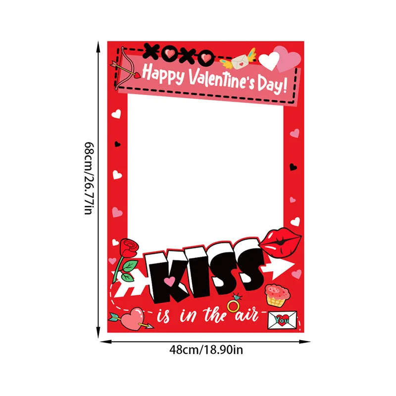 Valentines Day Photo Booth Props, Romantic Valentine’s Day Selfie Photo Booth Picture Frame And Valentines Photo Props