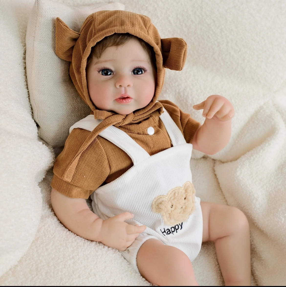 19-calowa realistyczna lalka Reborn Baby Raven-ręcznie robiona realistyczna kolekcjonerska Vinled, prezent dla noworodka dla entuzjastów sztuki i lalek