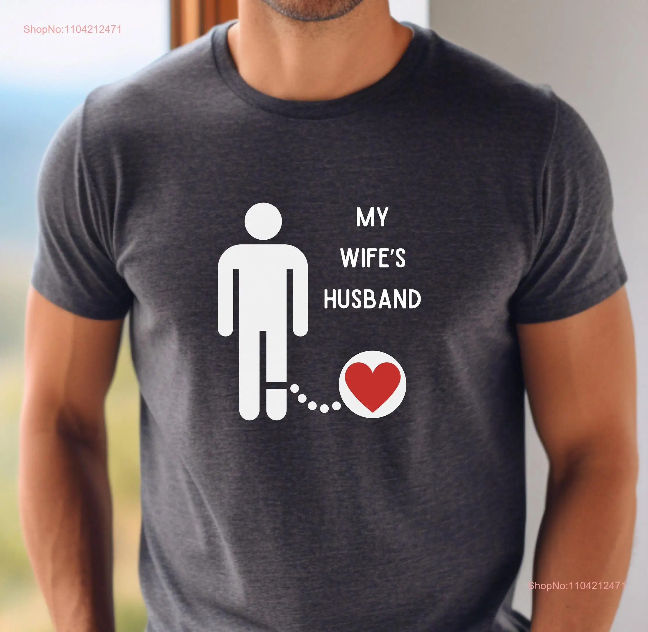 Mens Ball and Chain T Shirt My Wife's Husband Love Life tee Joke Gag Happily Married long or short sleeves