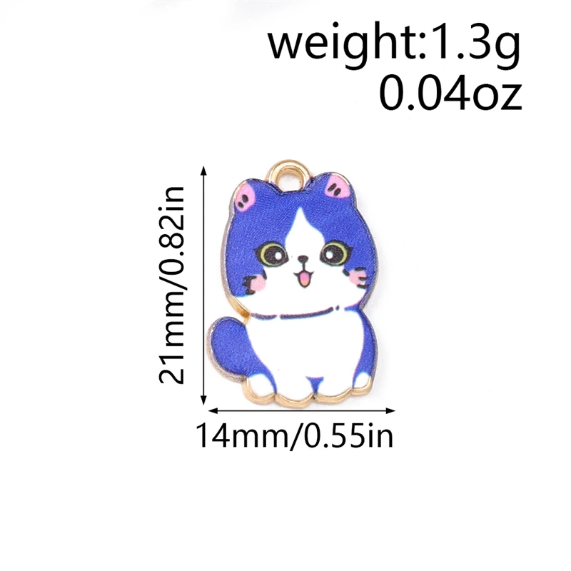 20 Stück Cartoon-Tier-Charms, Emaille-Katzen-, Hasen- und Schmetterlings-Charms, Anhänger für die Schmuckherstellung, Halsketten, Ohrringe, DIY-Bastelbedarf – Detail 7