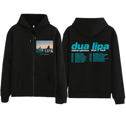 Dua 2024 Lipa Radical Optimism Tour Zipper Hoodie Harajuku Pullover Tops Sweatshirt Streetwear Fans Gift