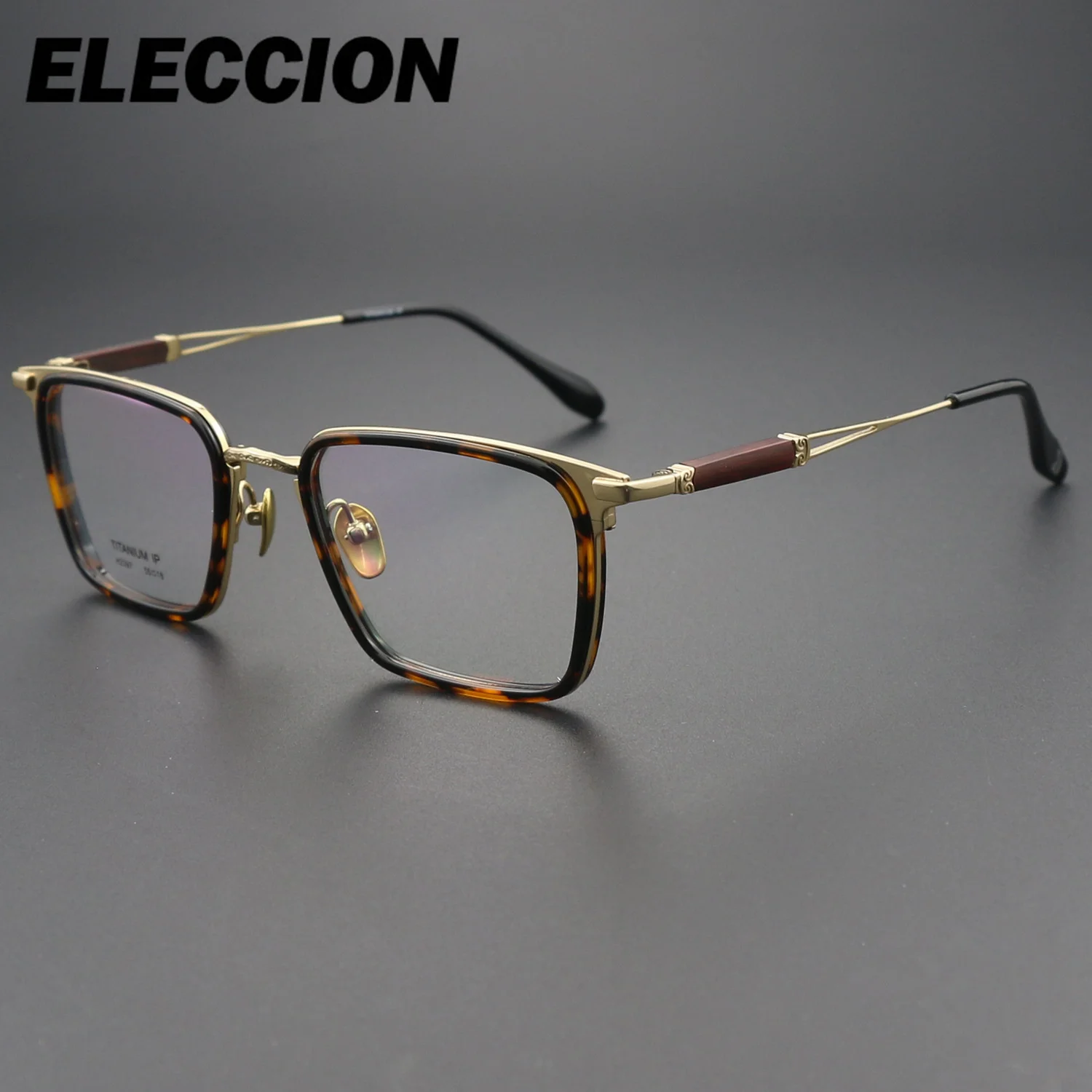 ELECCION High End Optical Glasses Men's Rimmed Eyglasses for Prescription Lenses Acetate Pure Titanium Top Quality Gafas