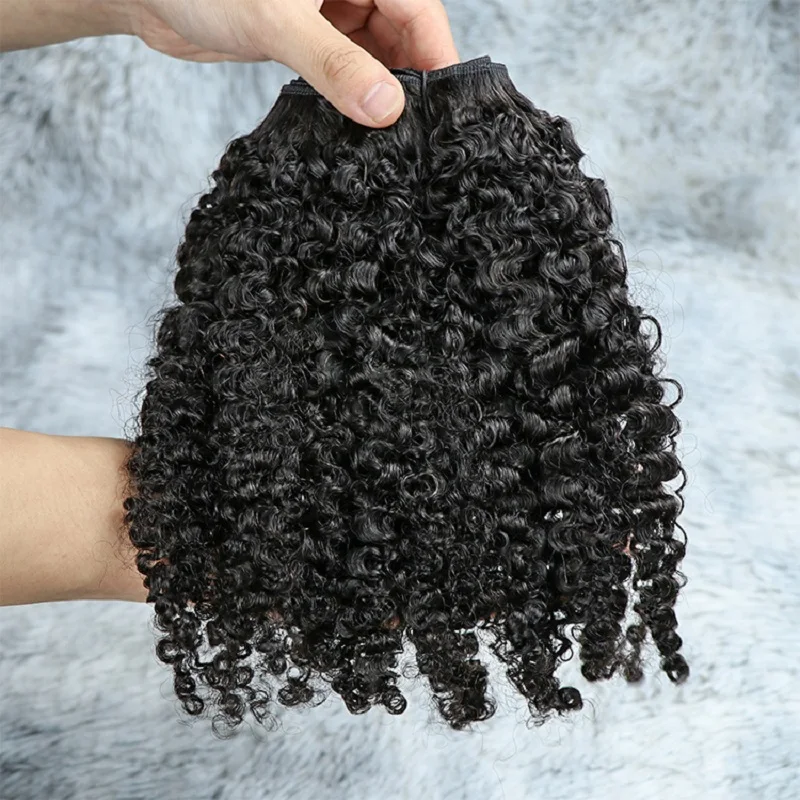 100 grams Kinky Curly Human Hair Bundles Bouncy curly hair weaving raw virgin water jerry curly human hair bundles extensions