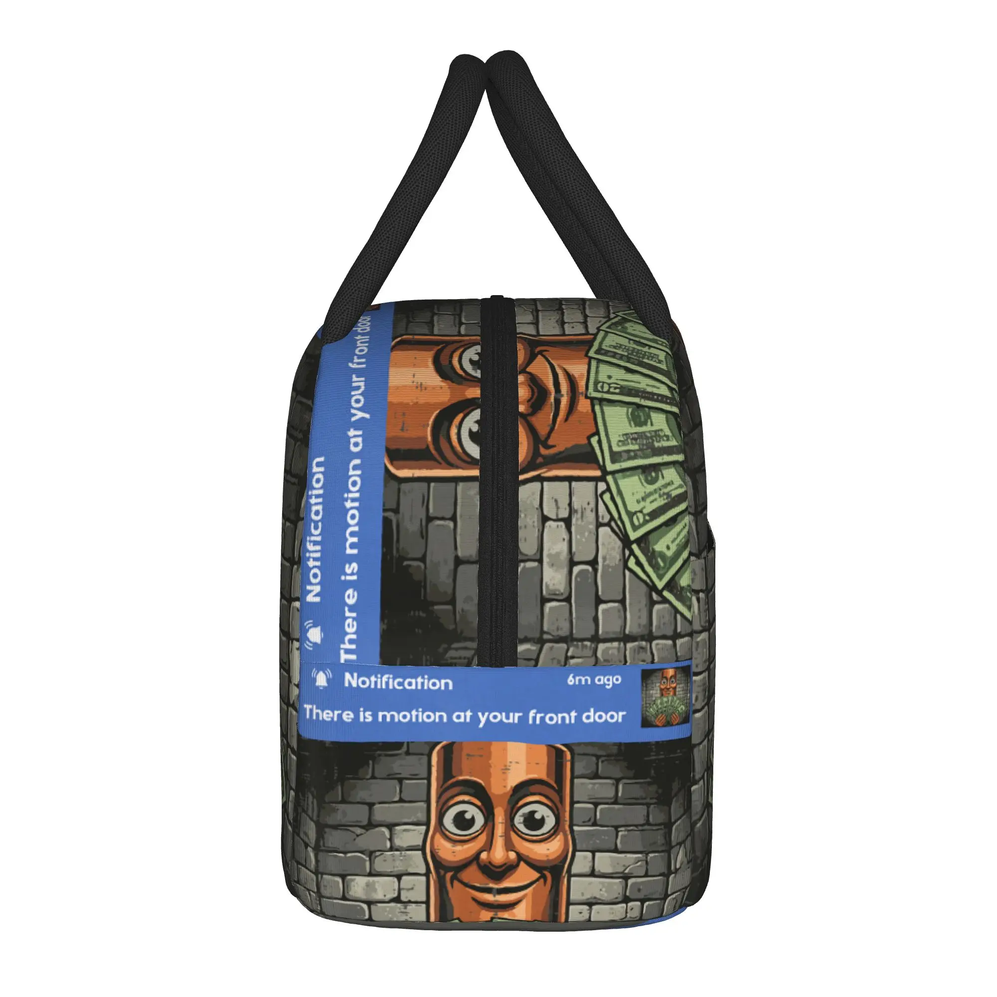 Tung Tung Sahur There is Motion Front Door Meme Lunch Bag Travel Lunch Box For Girls Casual Tote Food Bags Portable Cooler Bag