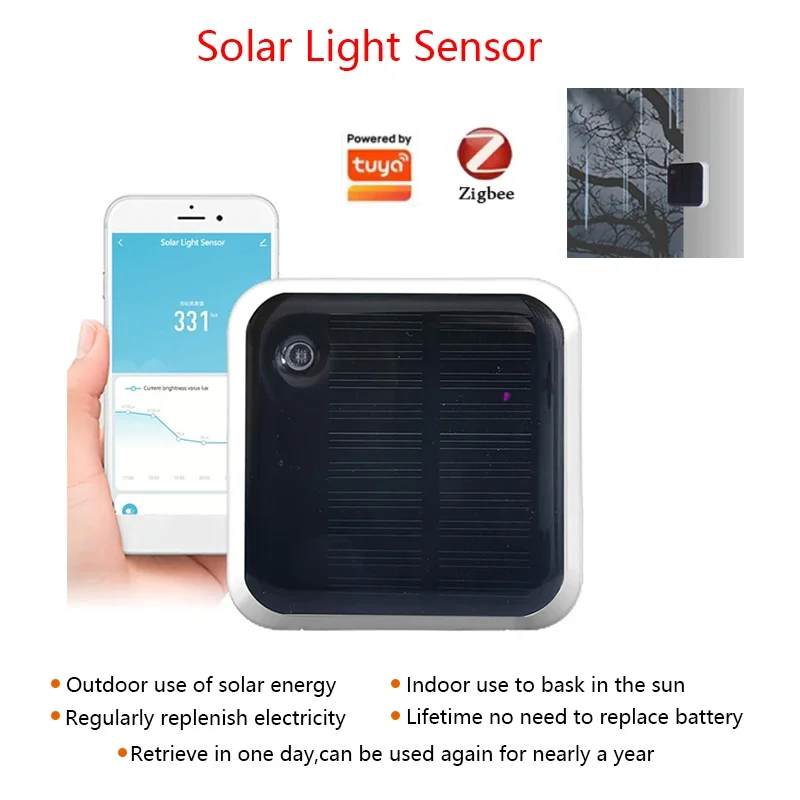 Sensore di luce solare intelligente Allarme luminoso Monitoraggio della luminanza in tempo reale Rilevatore di luminosità esterno impermeabile IP65